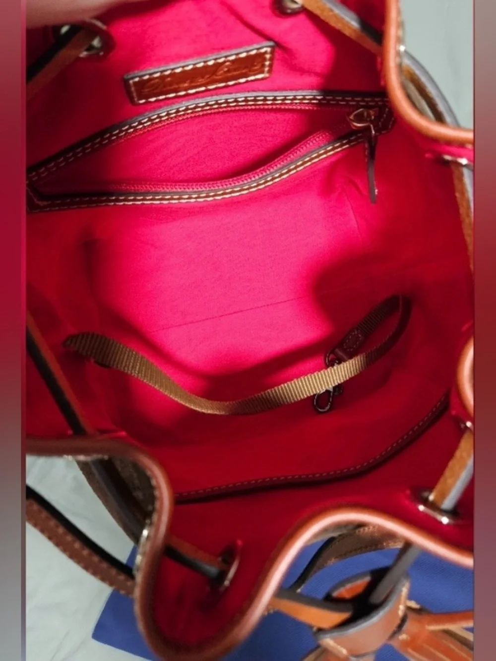 Dooney & Bourke Suede Bucket Bag / wristlet / Branded Dustbag Set (3 items)